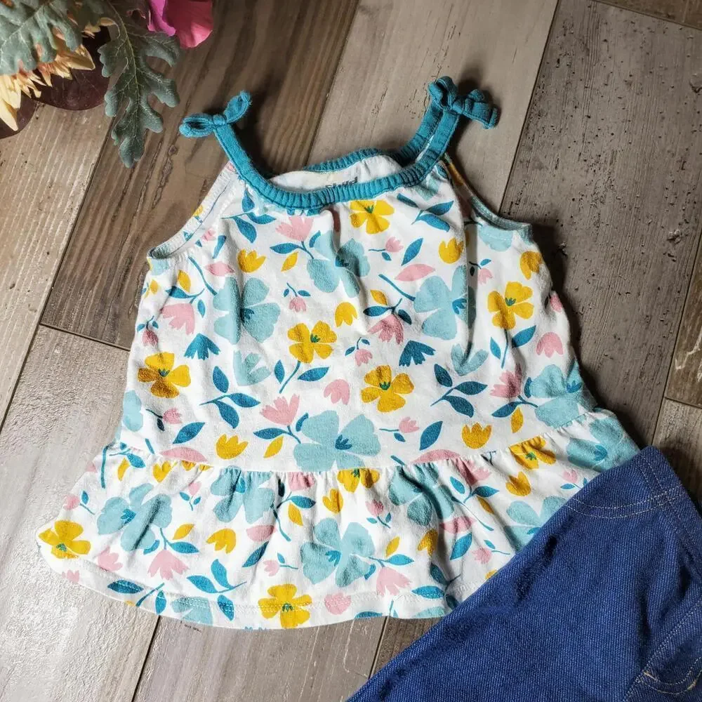 Carter's Toddler Girl Floral Casual Outfit Size 18 Months